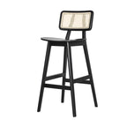 Tabouret Écran Canné Noir