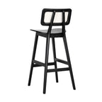 Tabouret Écran Canné Noir