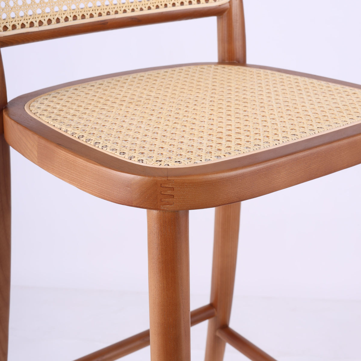 Tabouret Cadre Canné Clair